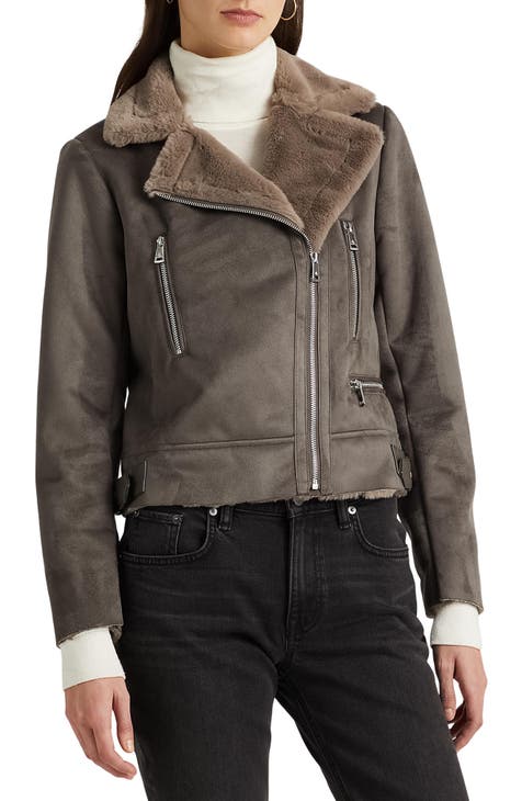 Ralph shops Lauren faux leather jacket