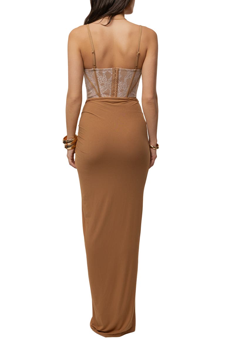 Island Drape Maxi Skirt, Alternate, color, Tan
