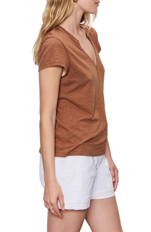 Sanctuary The New Girl Split Neck T-shirt In Brown