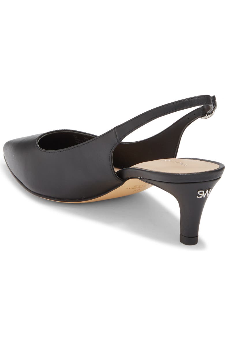Stuart Weitzman Dancer 50 Kitten Heel Slingback Pump, Alternate, color, Black