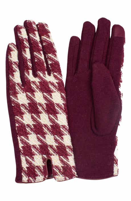 Houndstooth Jersey Touchscreen Gloves