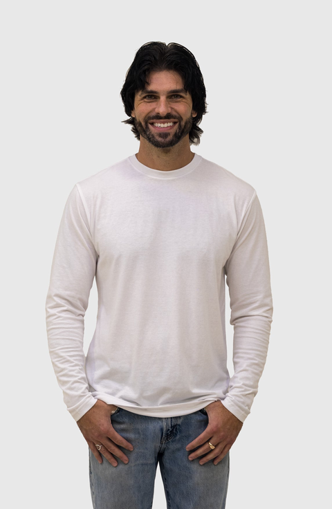 White Long Sleeve Crew Neck T-Shirt