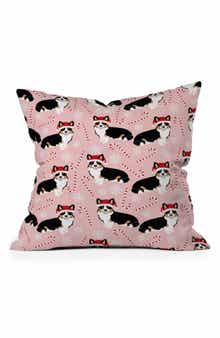 Deny Designs Petfriendly Tricolored Welsh Corgi Throw Pillow