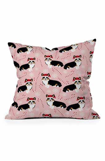 Deny Designs Petfriendly Tricolored Welsh Corgi Throw Pillow