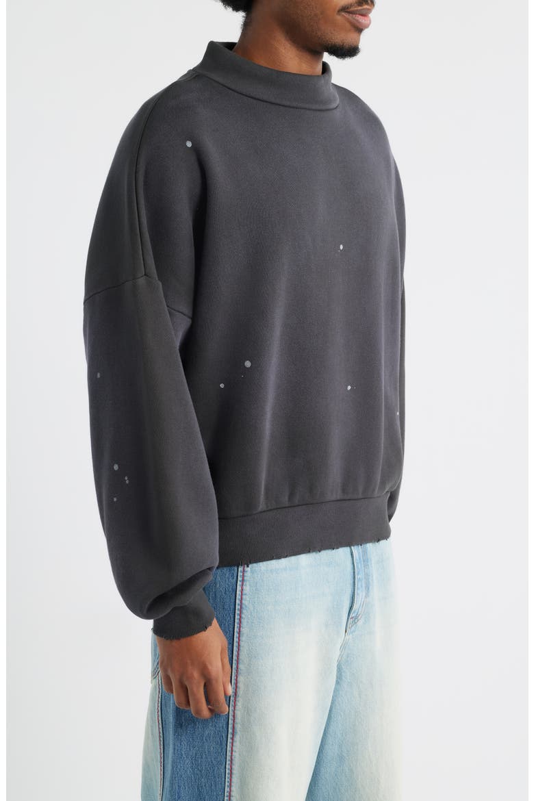 Monochrome Mock Neck Sweatshirt, Alternate, color, CARBON