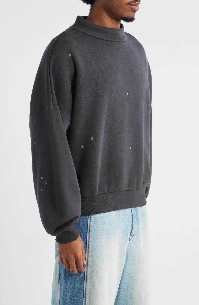Elwood Monochrome Mock Neck Sweatshirt, Alternate, color, Carbon