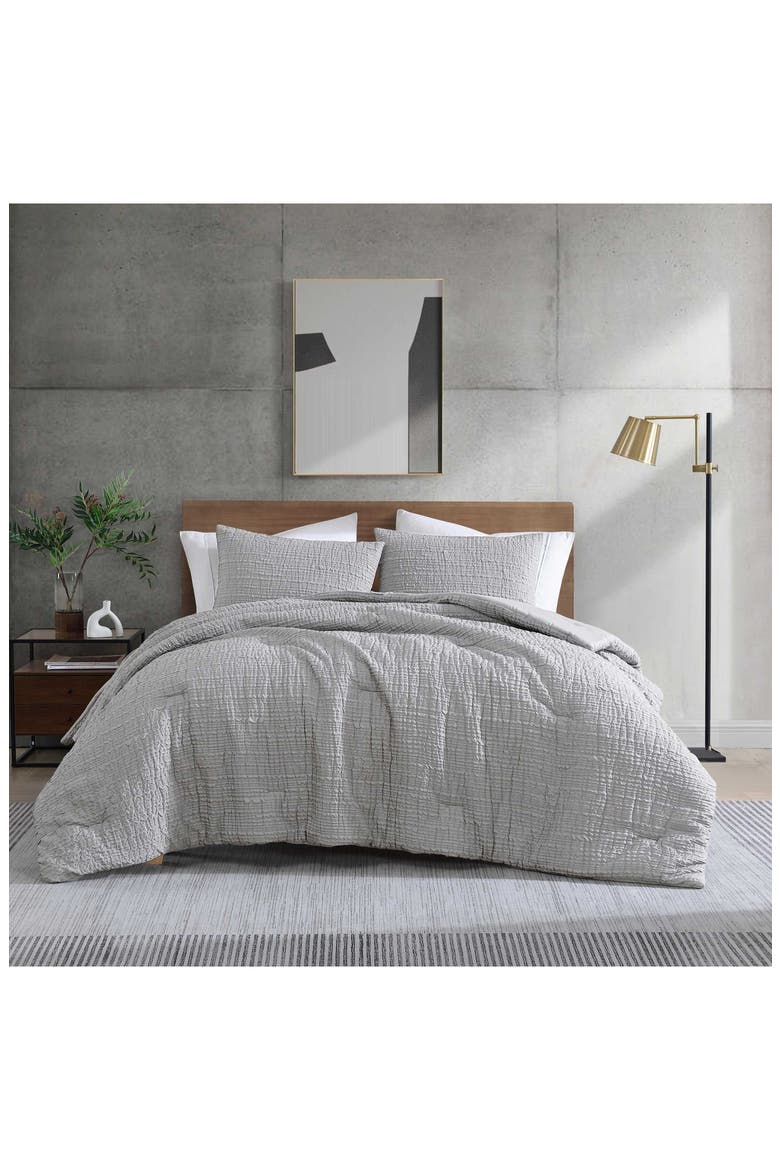 Serenity Waves Duvet Cover & Sham Set, Alternate, color, GREY