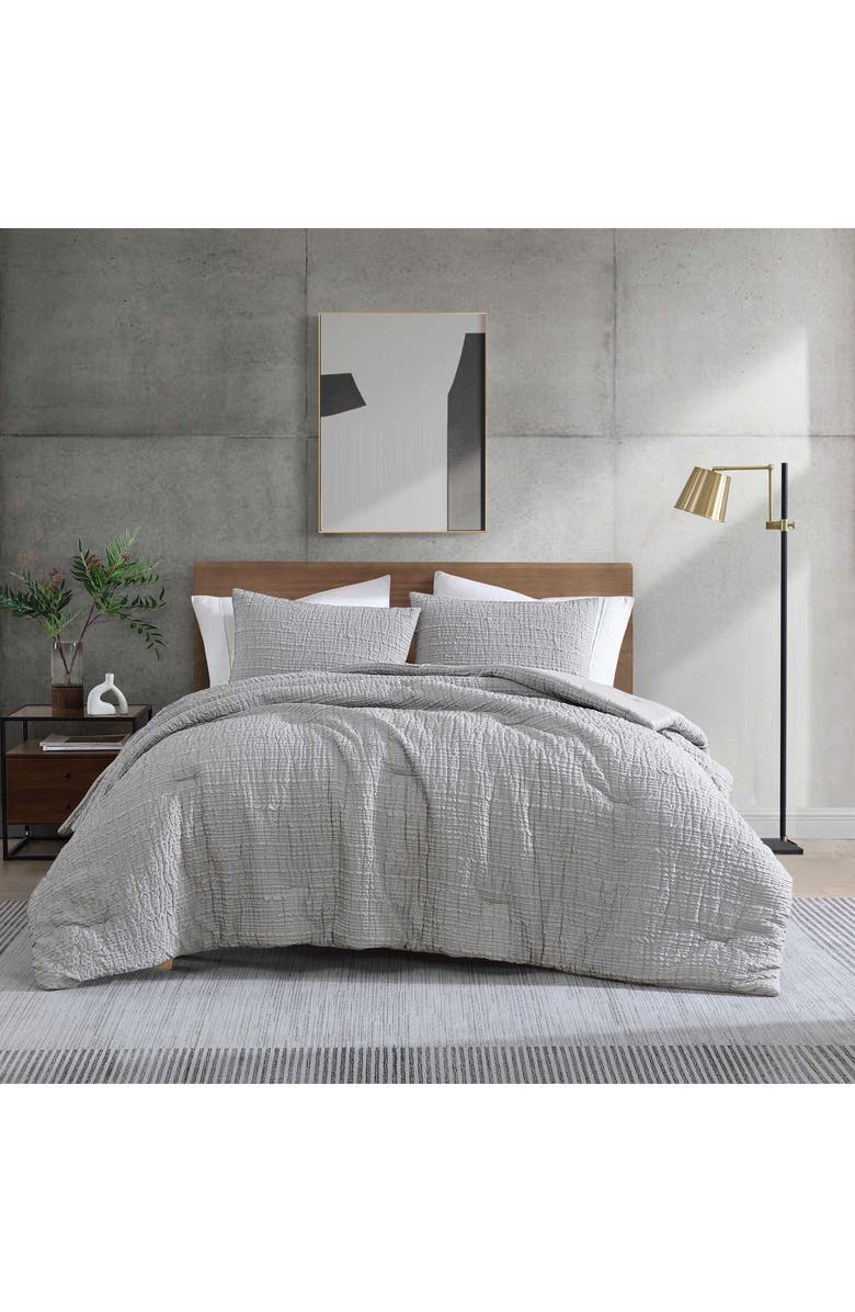 Kenneth Cole New York Serenity Waves Duvet Cover & Sham Set, Alternate, color, Grey