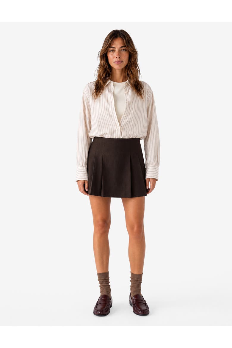 Long-Sleeved Balloon-Sleeve Striped Poplin Shirt, Alternate, color, MUSTARD STRIPE