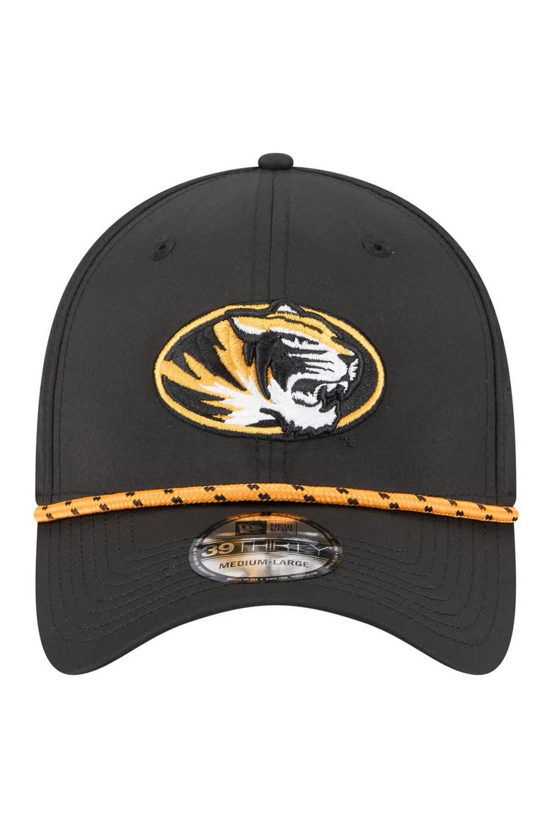 Men's New Era  Black Missouri Tigers Rope 39THIRTY Flex Hat, Alternate, color, Black