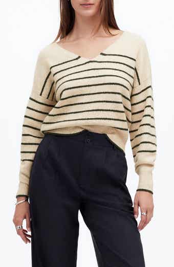 Madewell Stripe V-Neck Wedge Sweater