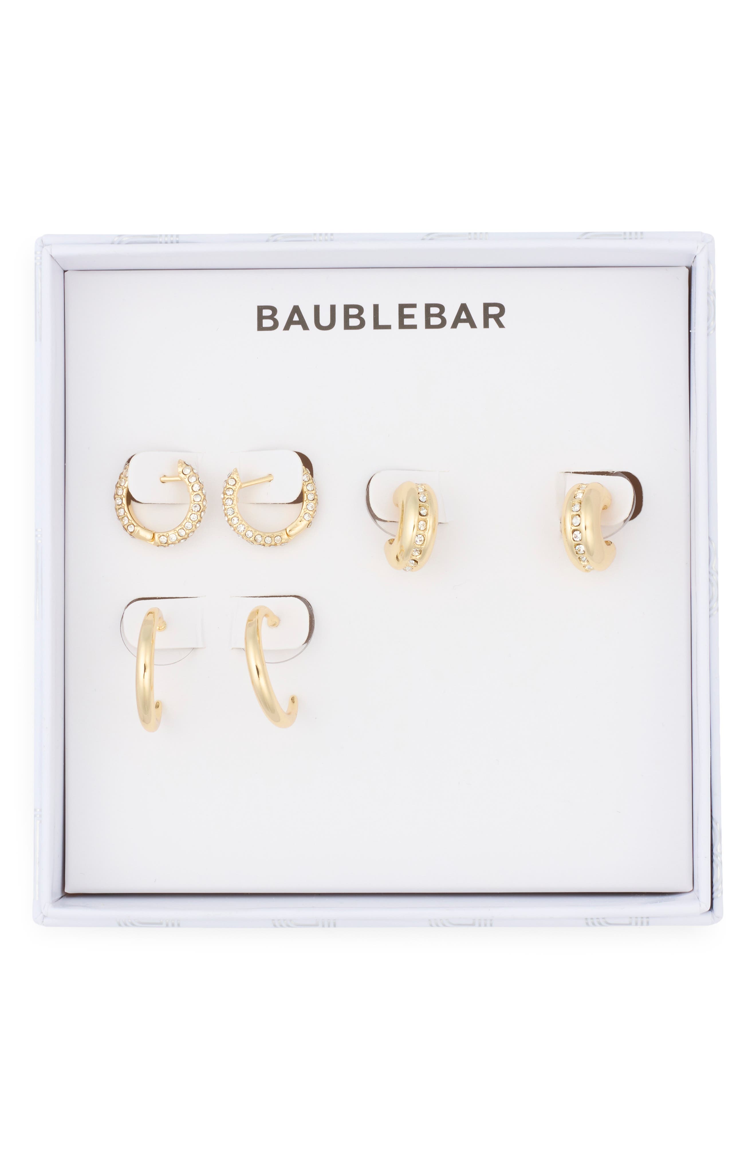 BaubleBar For the Rotation Set of 3 Assorted Hoop Earrings