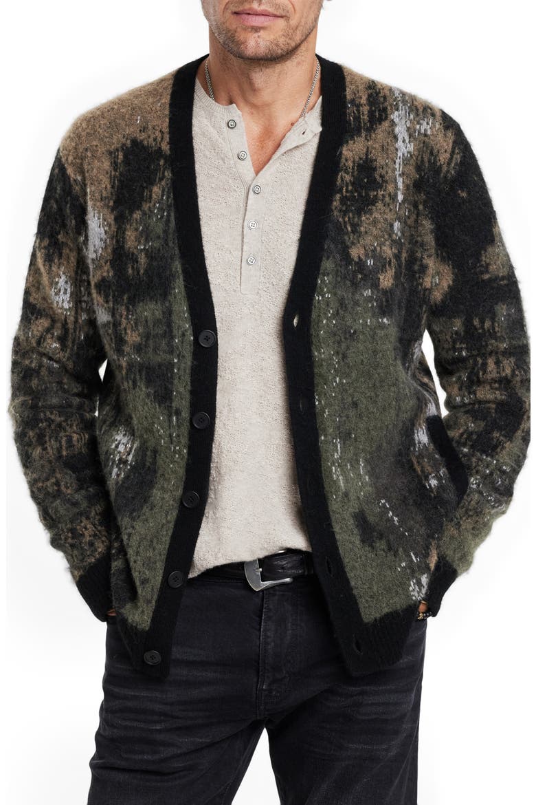 Dio Multicolor Jacquard Cardigan, Main, color, TEAKWOOD