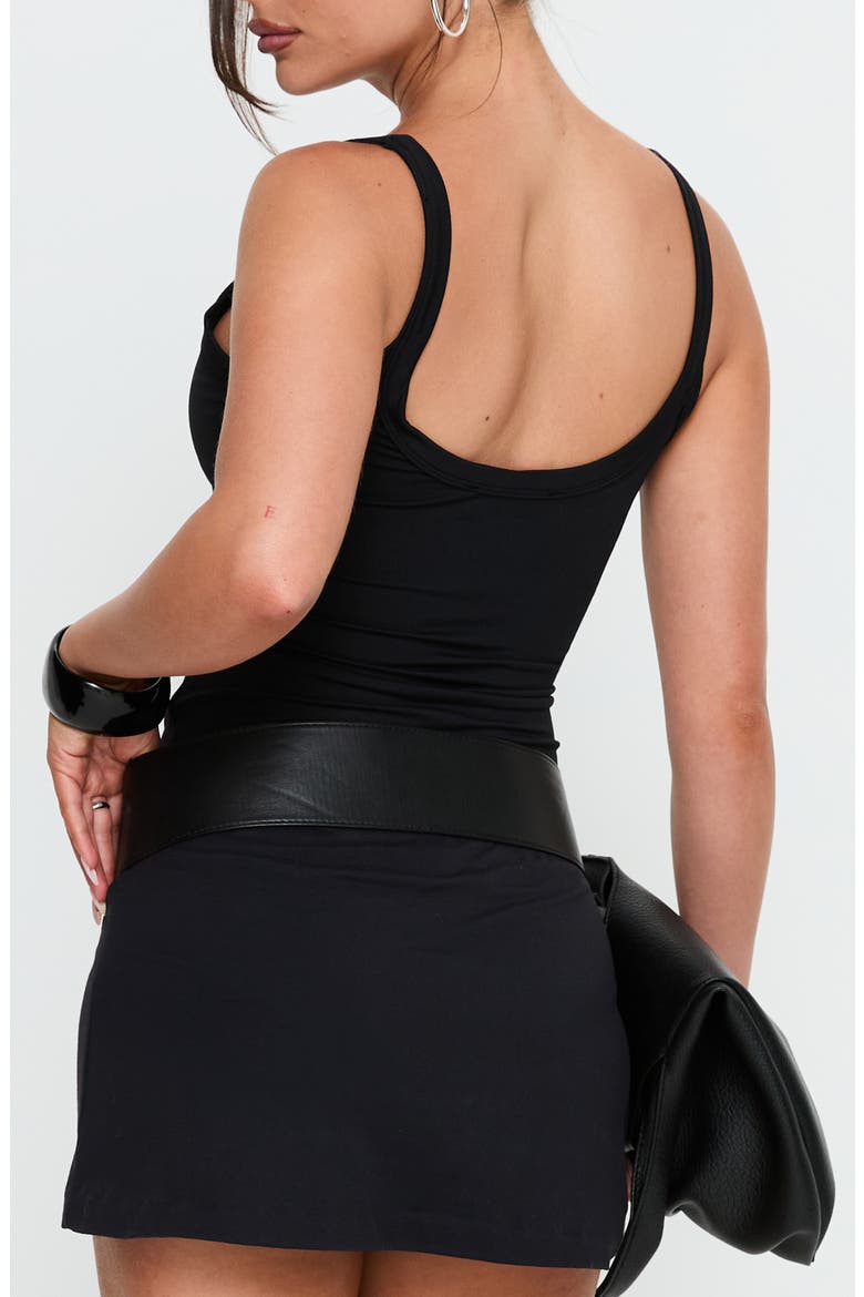 Kasper Scoop Neck Tank, Alternate, color, BLACK