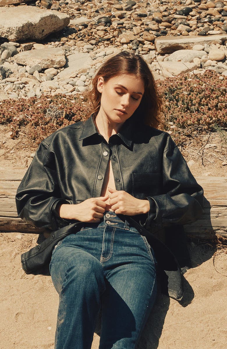 KanCan Margo Faux Leather Jacket, Alternate, color, Black