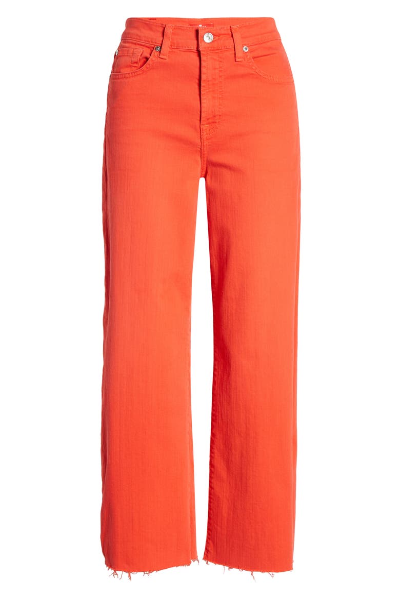 7 For All Mankind® Alexa High Waist Crop Wide Leg Jeans, Alternate, color, BRILLIANT RED