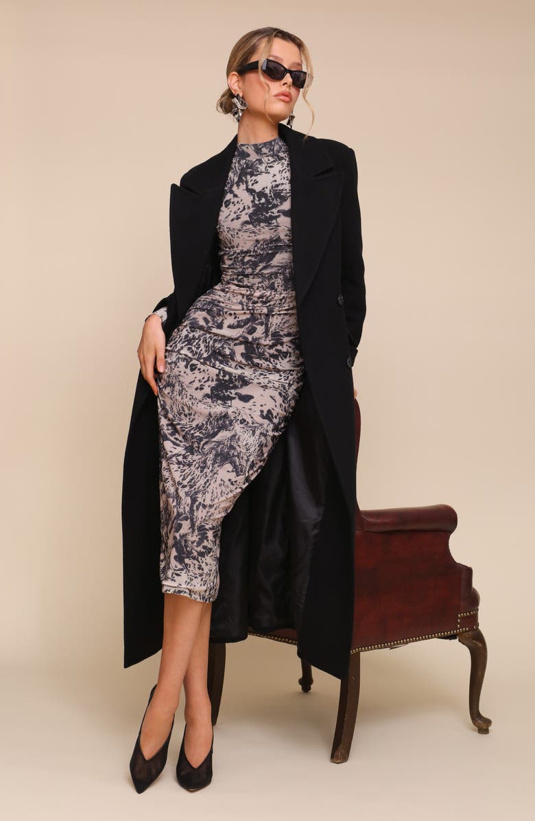 Avec Les Filles Tailored Maxi Coat, Alternate, color, Black