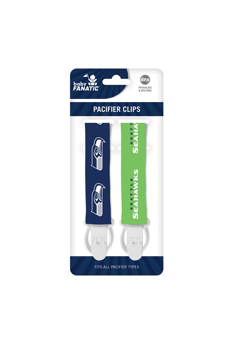 Seattle Seahawks Pacifier Clip 2-Pack, Alternate, color, Multicolor