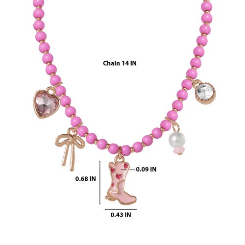 Jessica Simpson Kids Kids Charm Necklace & Earrings Set In Pink