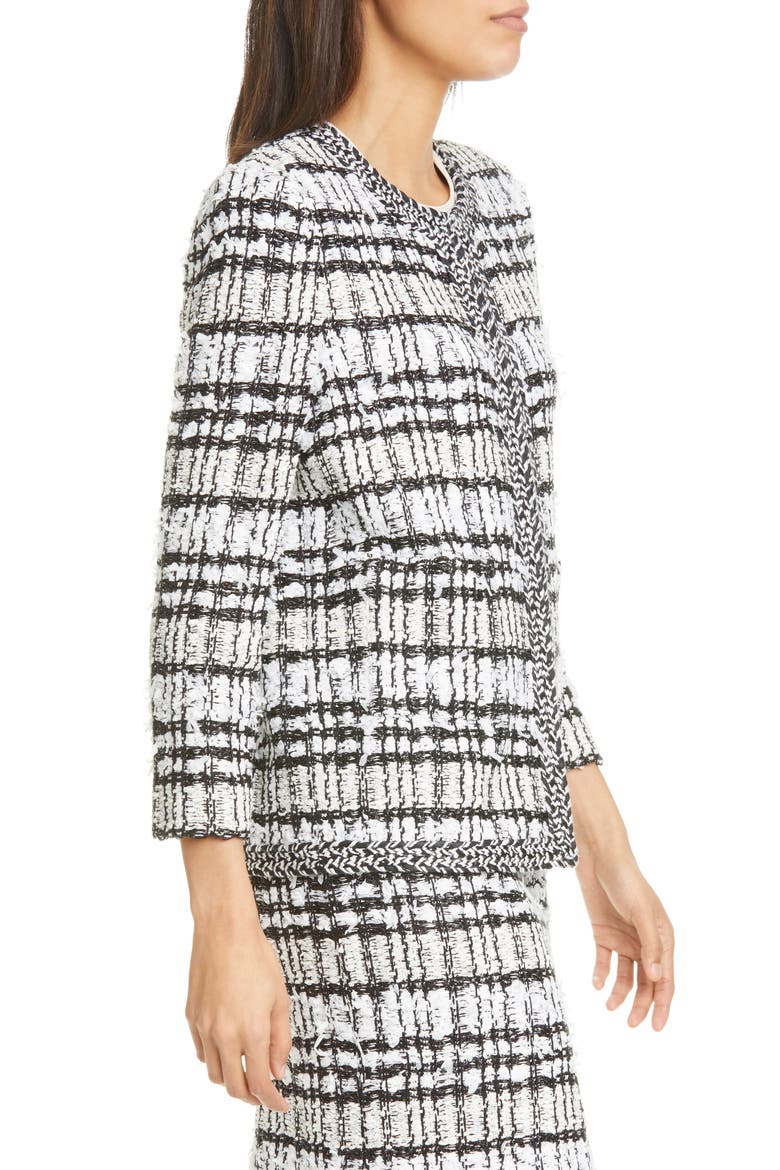 Artisanal Plaid Jacket, Alternate, color, CAVIAR/ ECRU