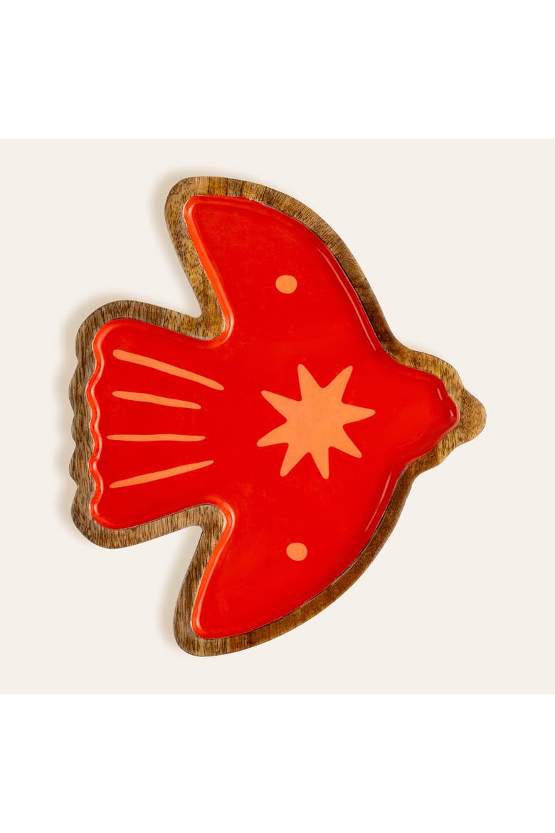 Lakri Wood Serving Board Entertaining Artisan, Main, color, Red