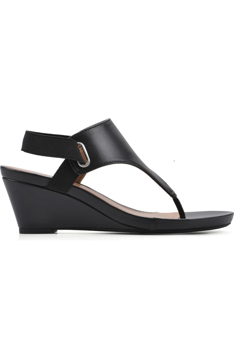 White Mountain Footwear All Dres Wedge Sandal, Alternate, color, Black/ Smooth