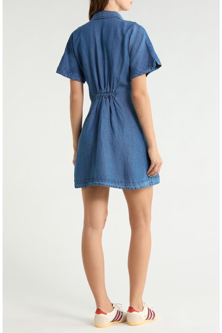 short sleeve mini shirt dress Petite Cap-Sleeve Utility Mini Shirt Dress