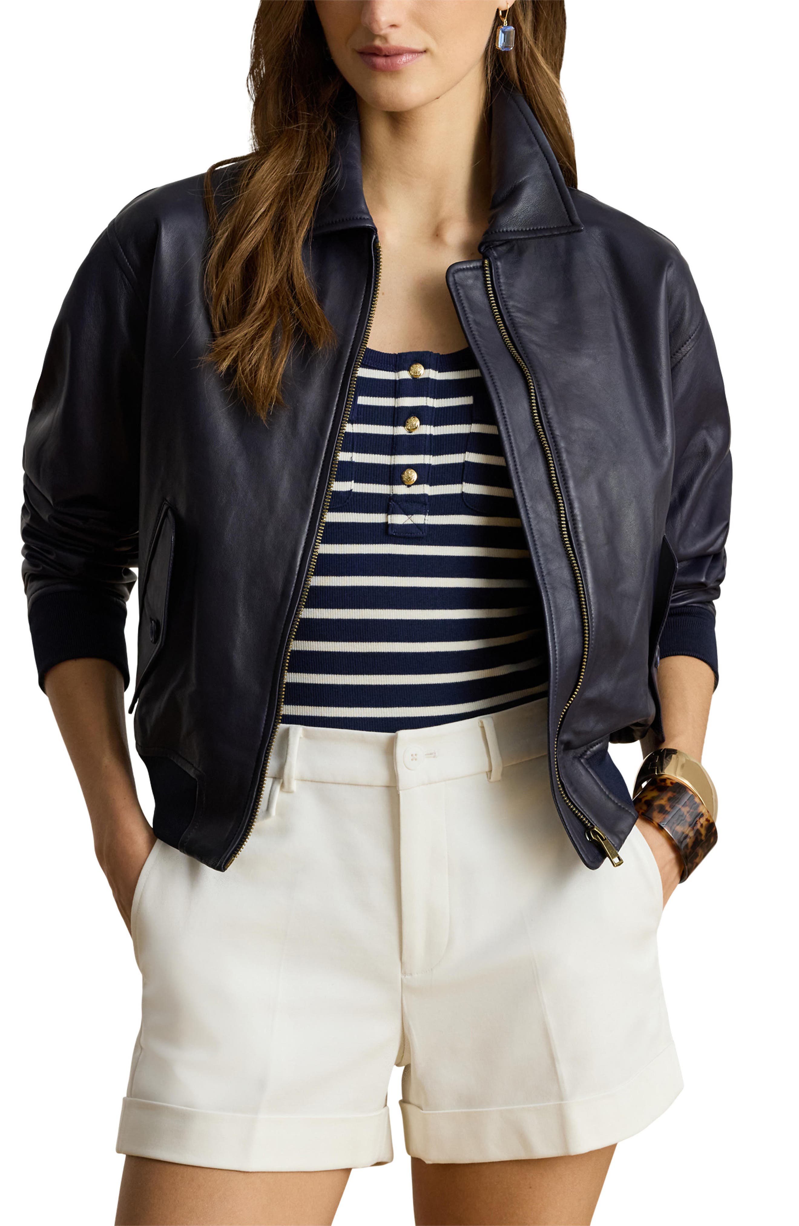 Modern Leather Bomber Jacket