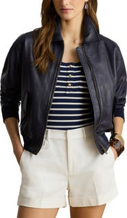 Lauren Ralph Lauren Modern Leather Bomber Jacket