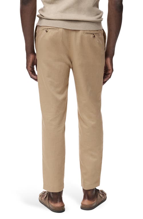 Mango Slim Fit Pants With Drawstring Waist In Brown
