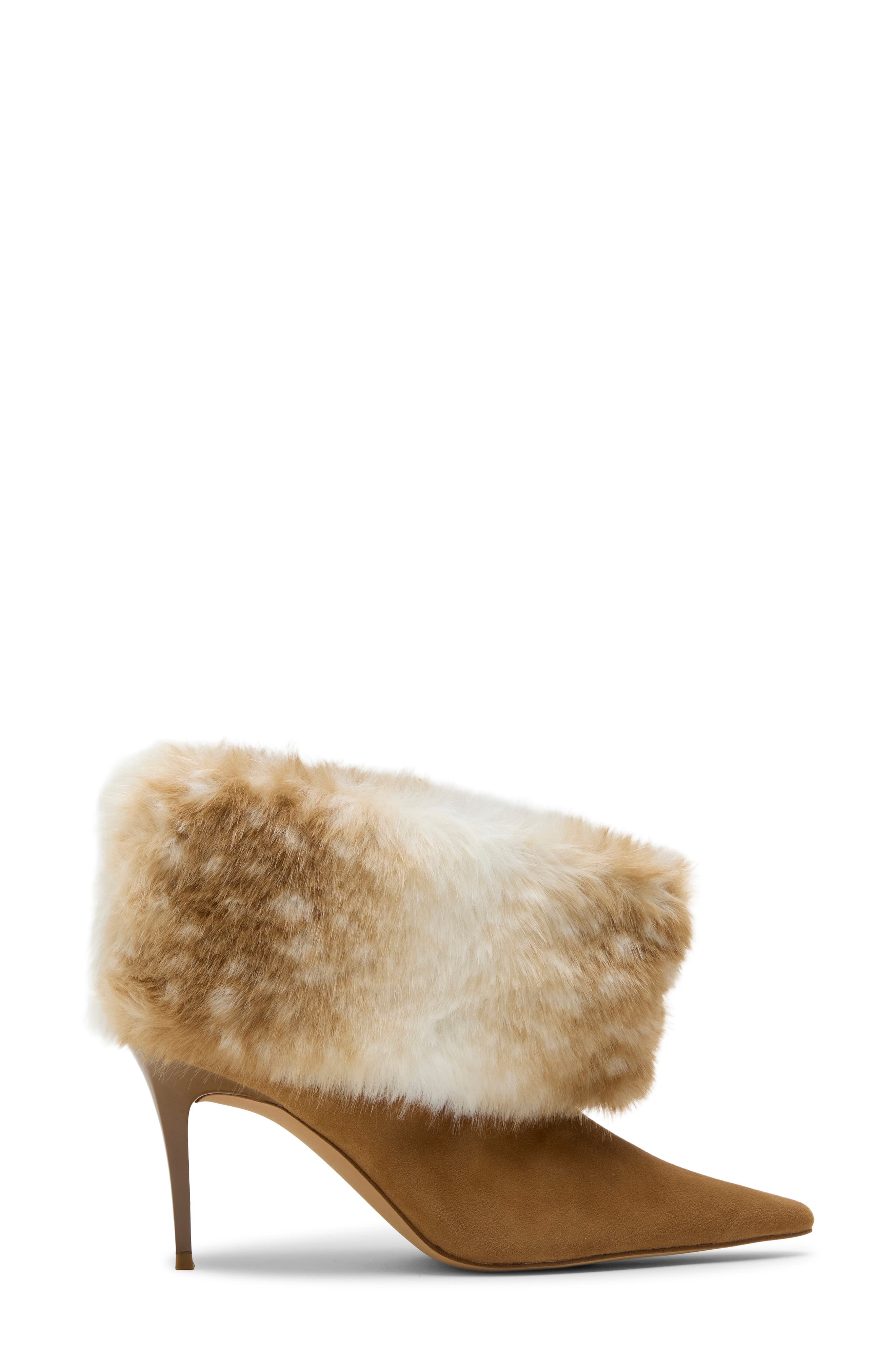 Enella Faux Fur Bootie, Alternate, color, TAN/ MULTI