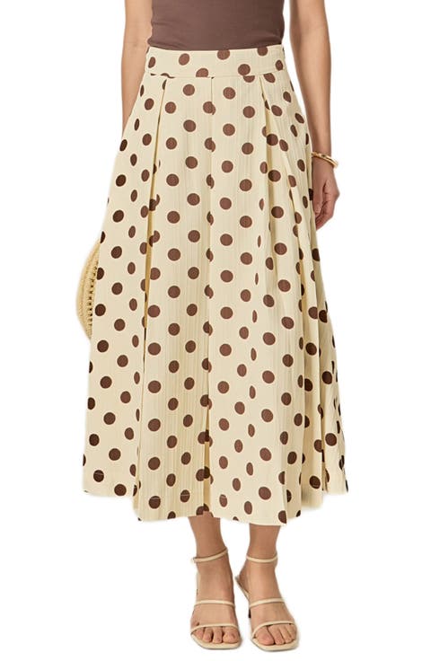 Polka Dot A-Line Midi Skirt