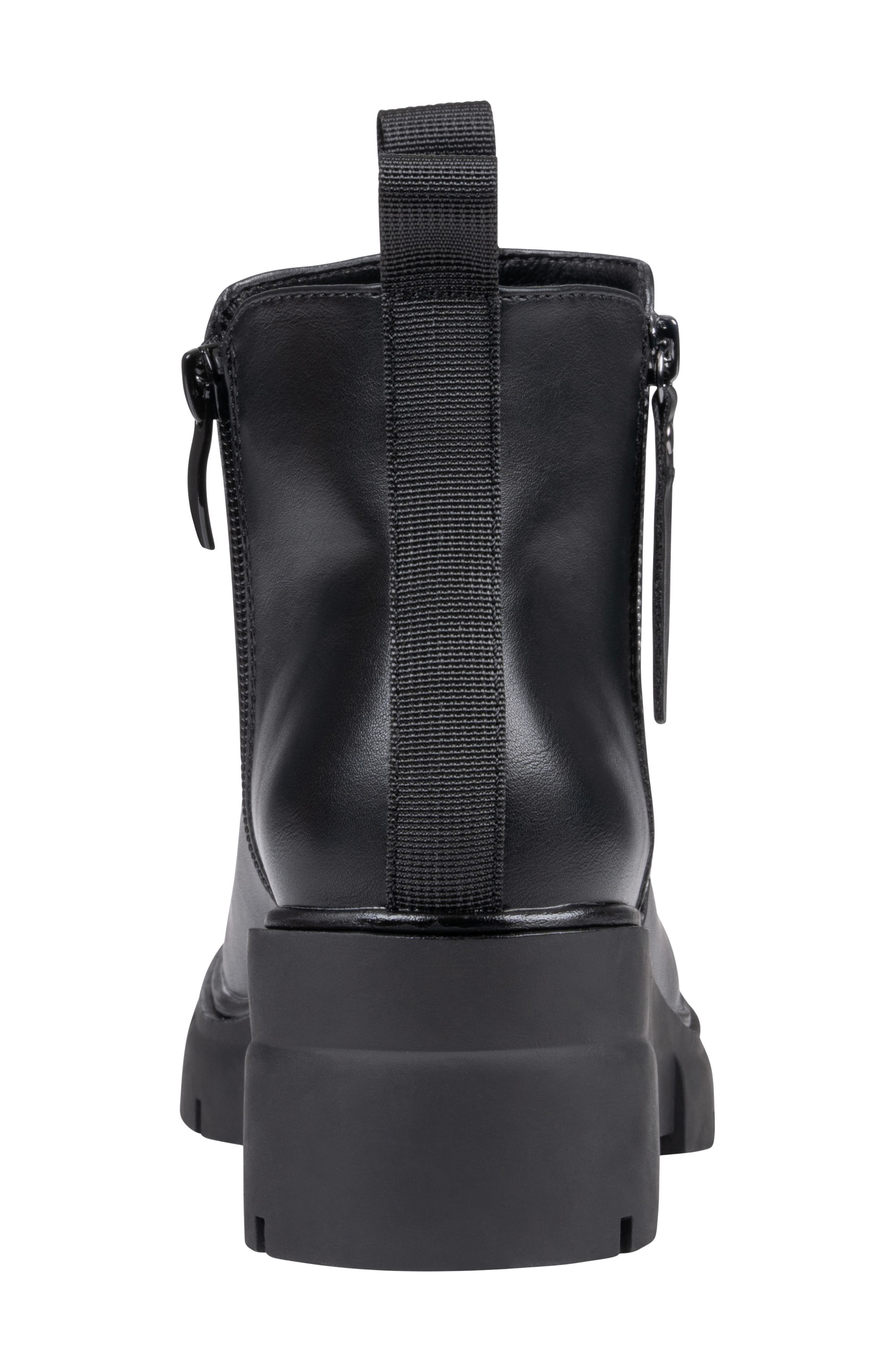 Mara Faux Leather Bootie, Alternate, color, BLACK