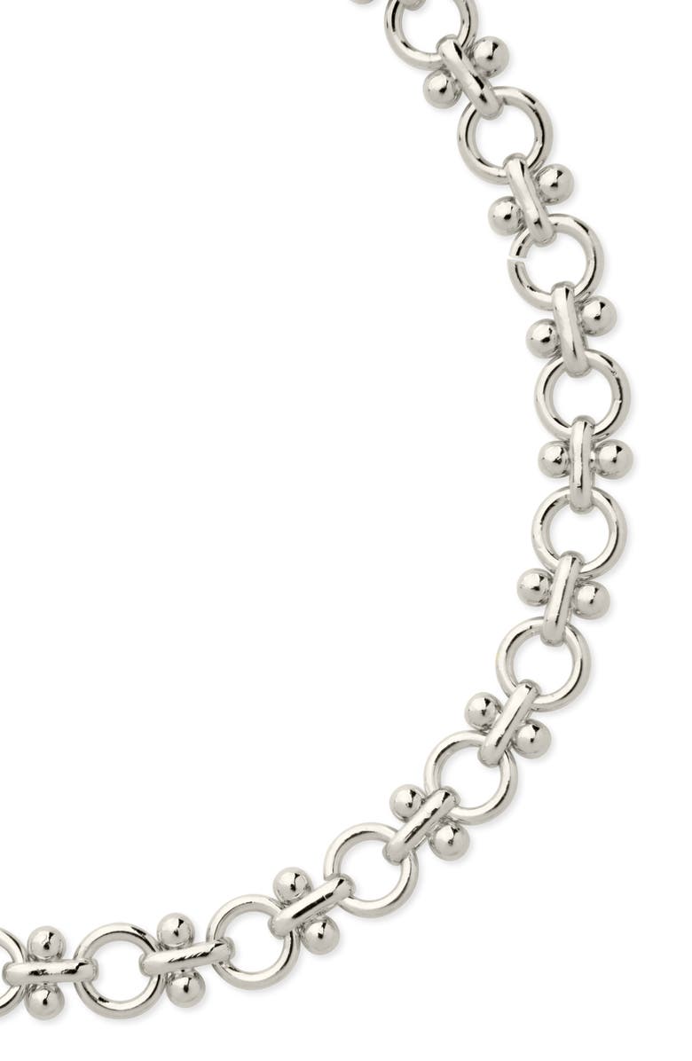 Sterling Forever Nadia Chain Anklet, Alternate, color, Silver