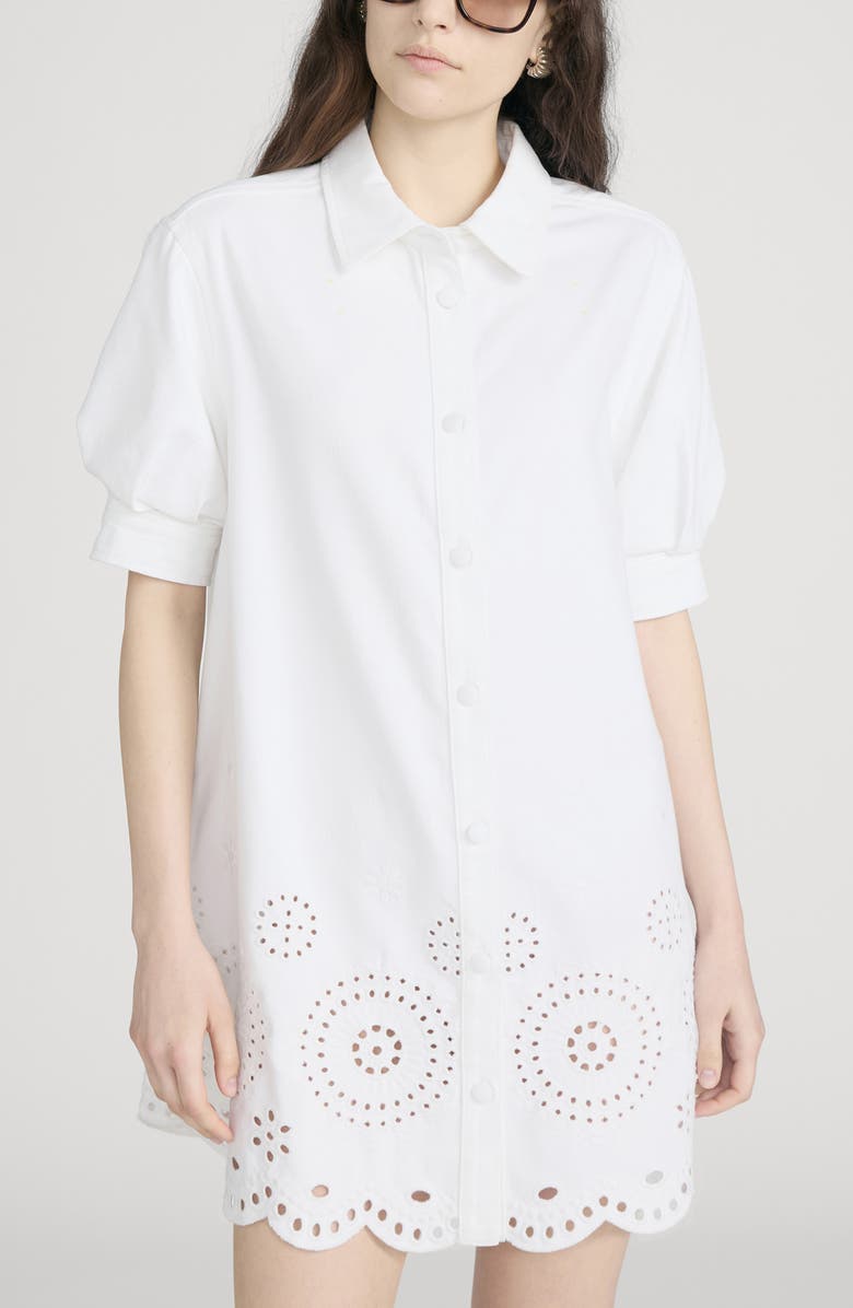 FRAME The Eyelet Play Shirtdress, Alternate, color, White