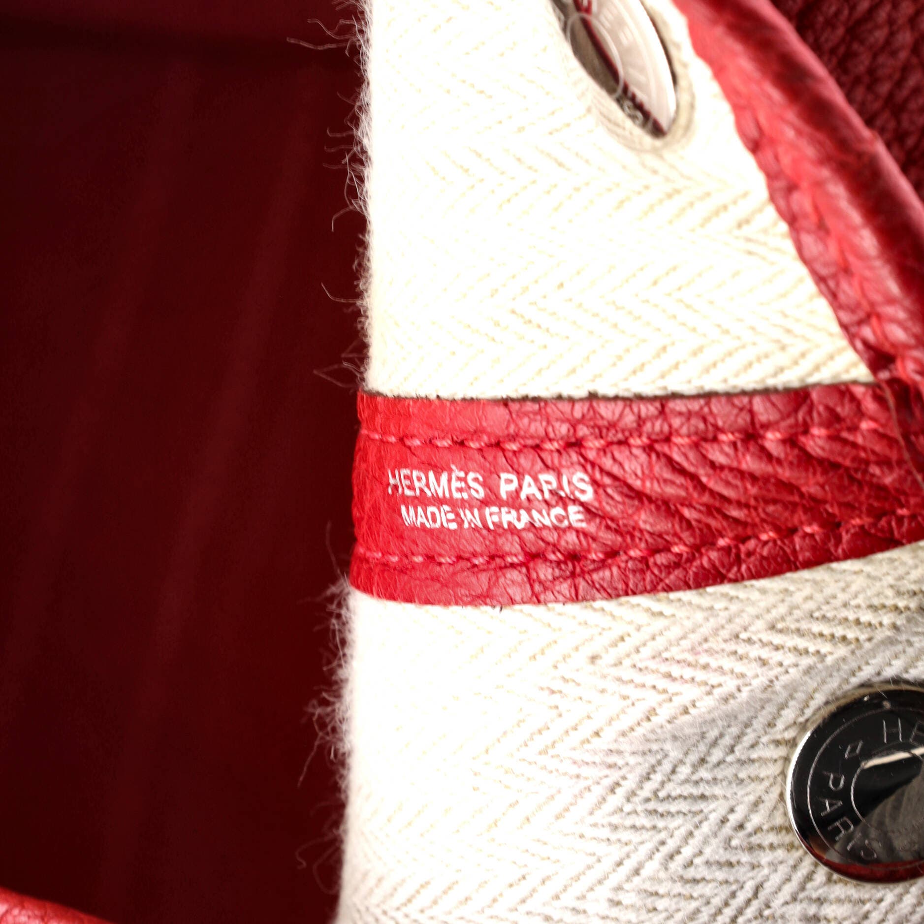 Pre-Owned Hermes Garden Party Tote Leather 30, Alternate, color, Rouge Vif