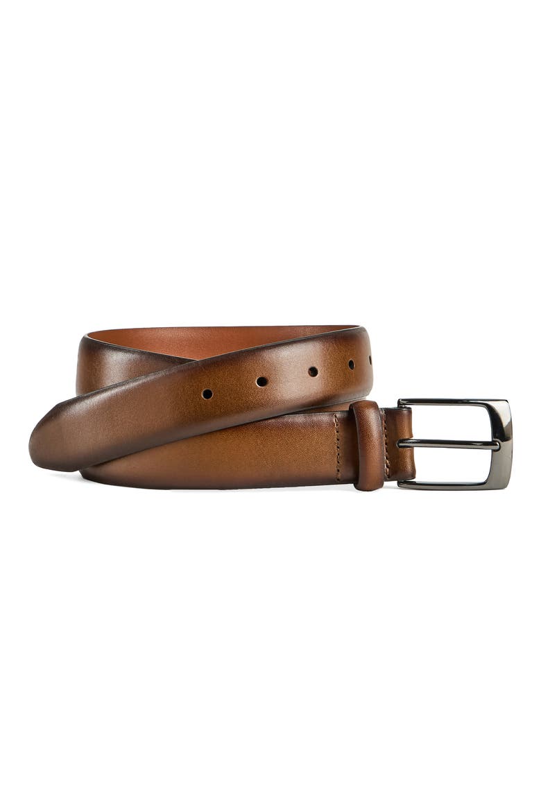 Upton Leather Belt, Main, color, BROWN