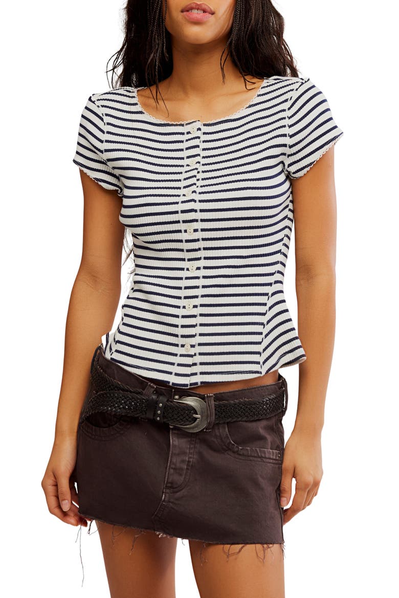 Most Wanted Stripe Rib Cardigan, Main, color, BLACK/WHITE STRIPE