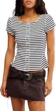 Free People Most Wanted Stripe Rib Cardigan