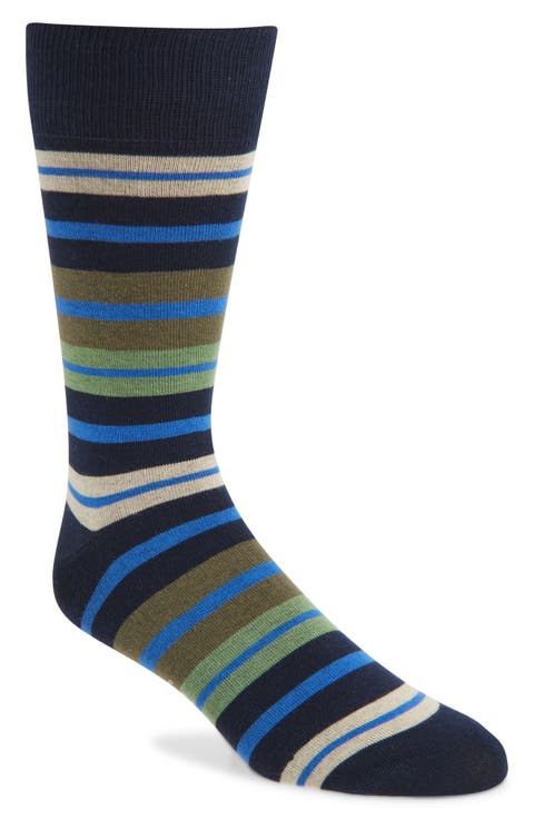 Kean Stripe Cotton Blend Socks