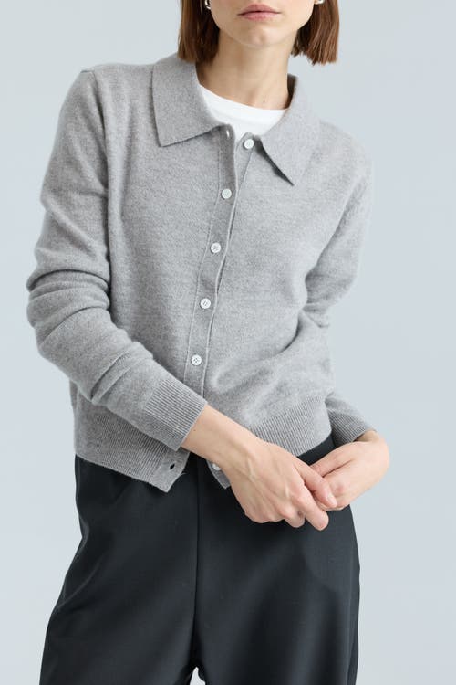 Almina Concept Wool Polo Knit Shirt In Gray