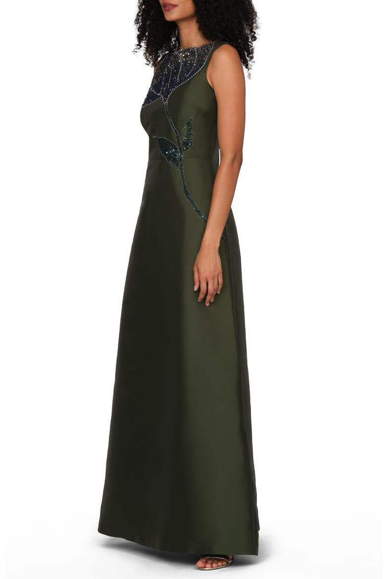 Charlene Embellished Taffeta Gown, Alternate, color, FOREST ELF
