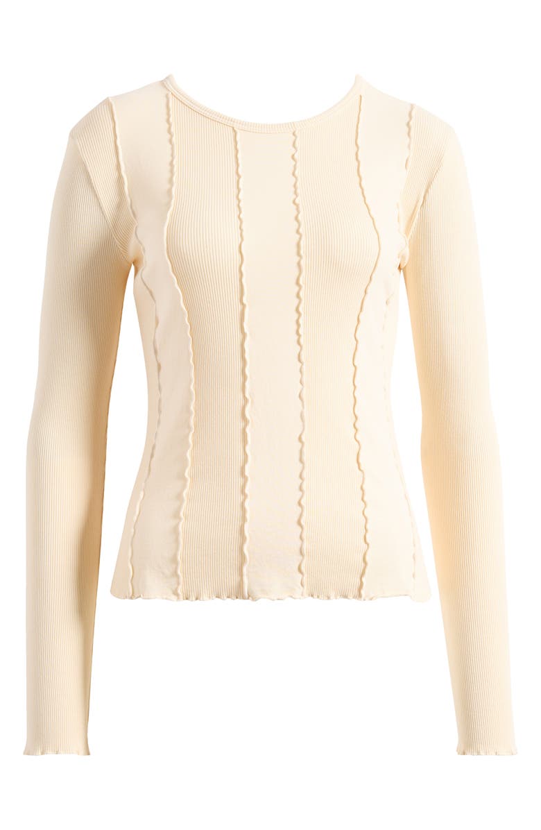 Nation LTD Nico Seam Rib Organic Cotton Top, Alternate, color, Parchment