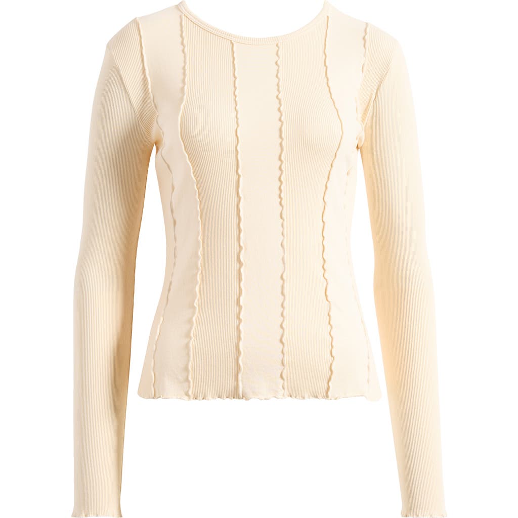 Nation Ltd Nico Seam Rib Organic Cotton Top In Parchment