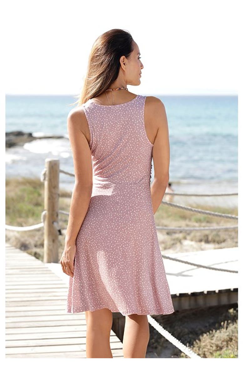 Women's Printed Wrap Look Dress, Alternate, color, Leopard Mauve