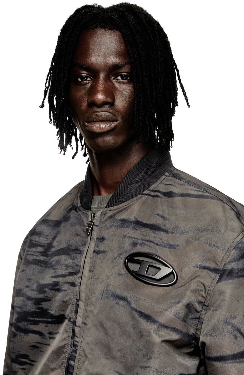 DIESEL<sup>®</sup> J-Kepes Satin Bomber Jacket, Alternate, color, Black/ Deni