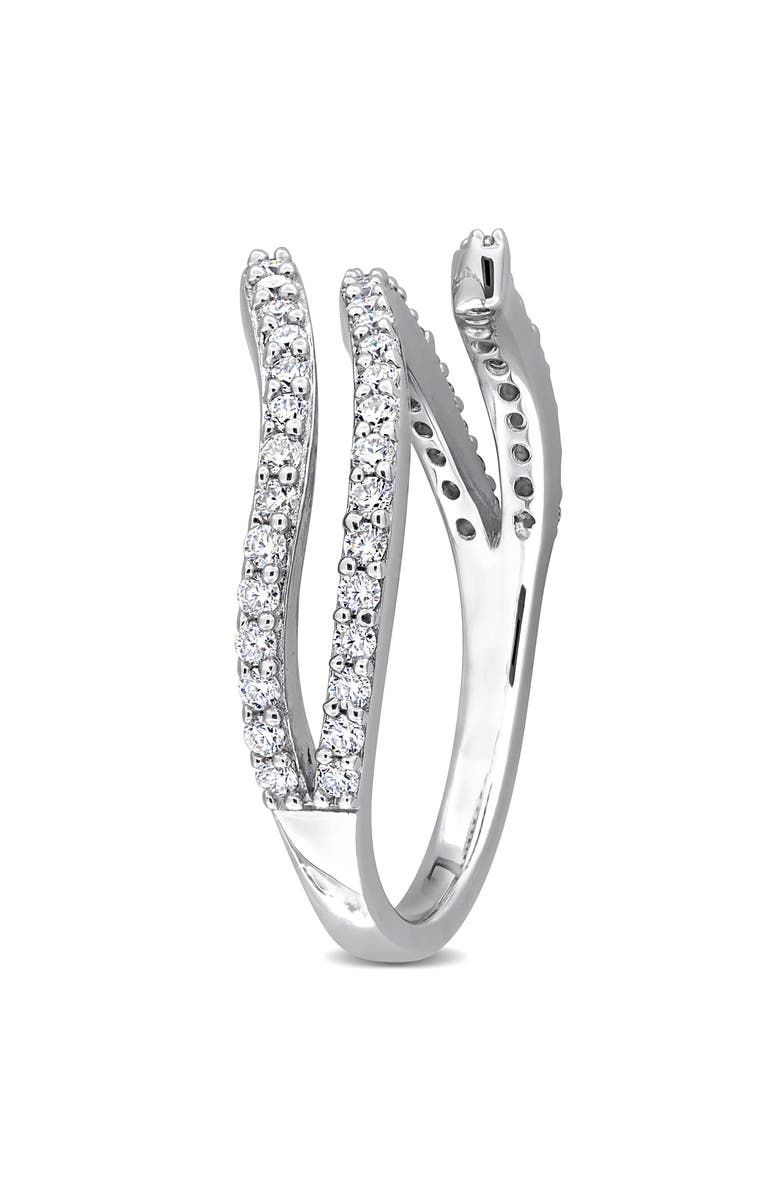 DELMAR Lab-Created Moissanite Abstract Band Ring, Alternate, color, White