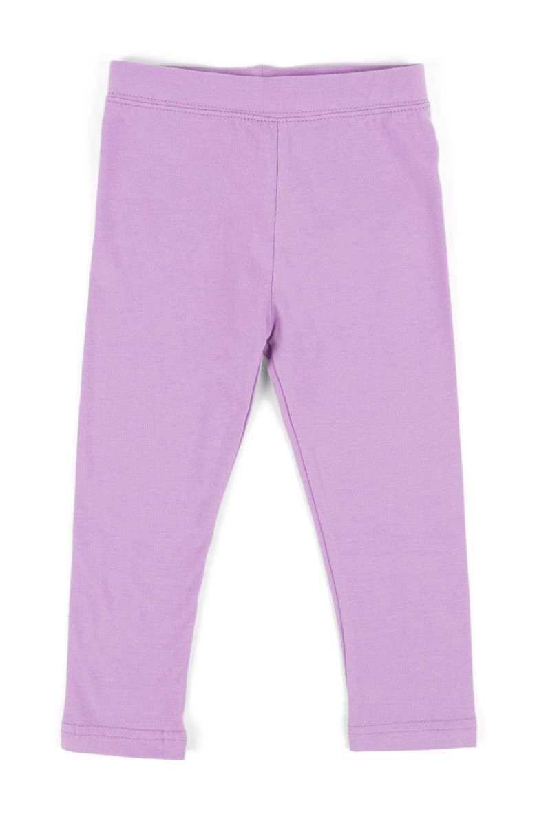 Leveret Girls Cotton Leggings, Solid Colors, Alternate, color, Purple