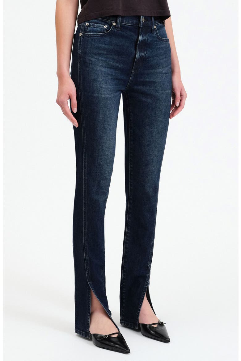 Downtown High Waist Split Hem Straight Leg Jeans, Alternate, color, CHEAP THRILLS