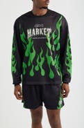MARKET Toxic Flames Long Sleeve Mesh T-Shirt